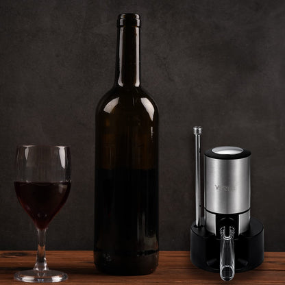 VENZELL Electric Wine Aerator and Pourer - Smart One-Button Wine Decanter with Automatic Vacuum Stopper and Dispenser