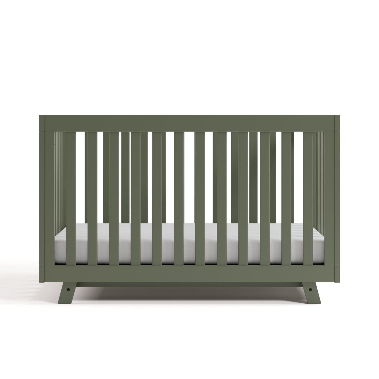 Storkcraft Beckett 3-in-1 Convertible Crib – GREENGUARD Gold Certified, Fits Standard Crib Mattress, Converts to Toddler Bed and Daybed, 4 Mattress Heights, Grow-with-Me Design (Olive)