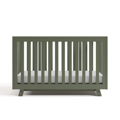 Storkcraft Beckett 3-in-1 Convertible Crib – GREENGUARD Gold Certified, Fits Standard Crib Mattress, Converts to Toddler Bed and Daybed, 4 Mattress Heights, Grow-with-Me Design (Olive)