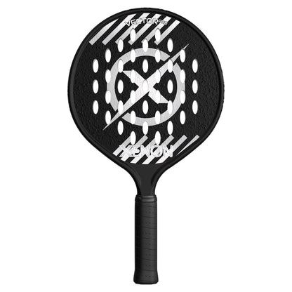 Vector Pro Spin Max Version 2 Platform Tennis Paddle by Xenon Paddle, Oversize Head, Even Balance Point, Medium Firmness Foam Core, Power and Control, 4.25” Grip, Black