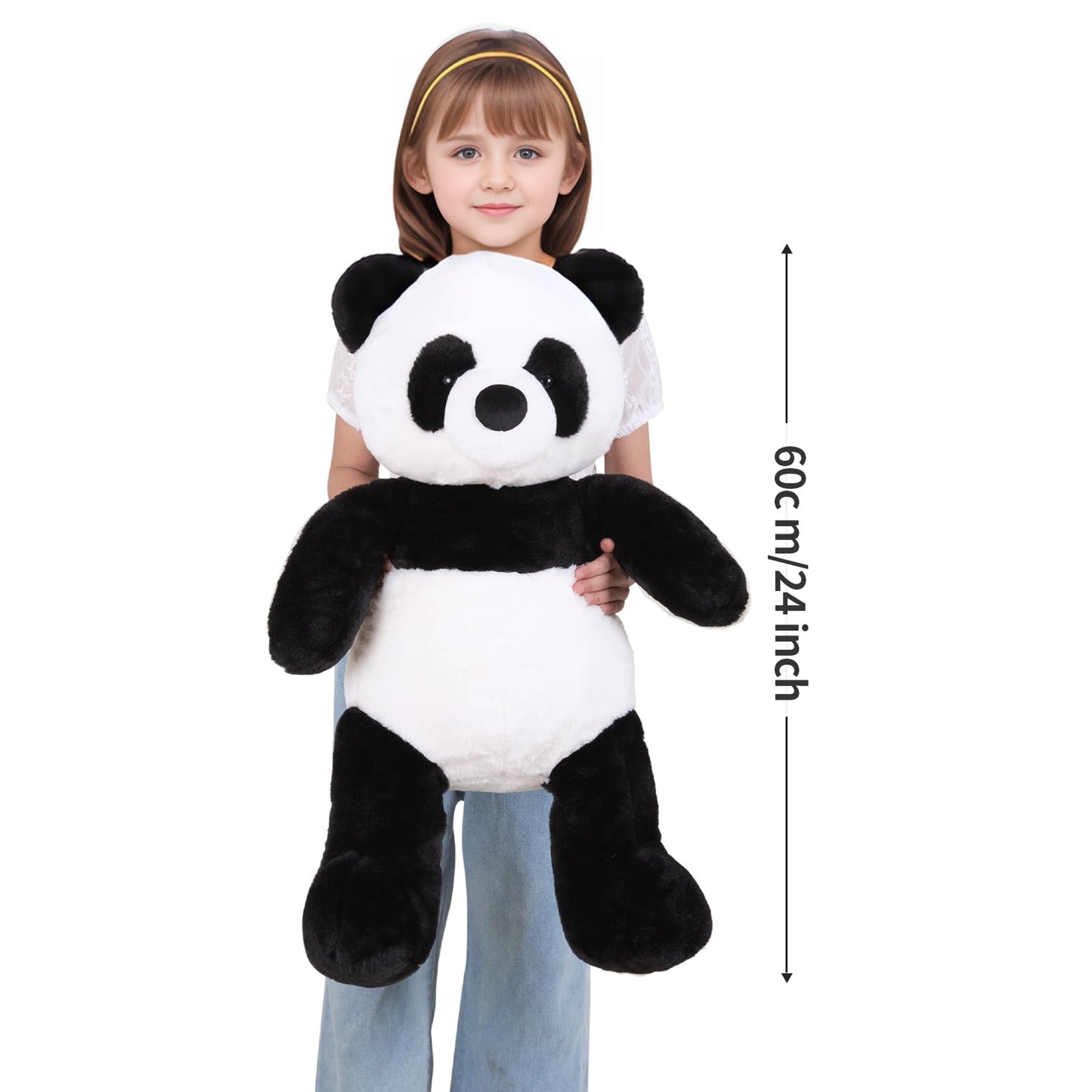 FFxiong 24" Giant Panda Bear Stuffed Animal Plush Toy Cute Soft Body Panda Pillow Kawaii Big Doll, Gift for Kids Boy Girl Birthday Valentines Christmas