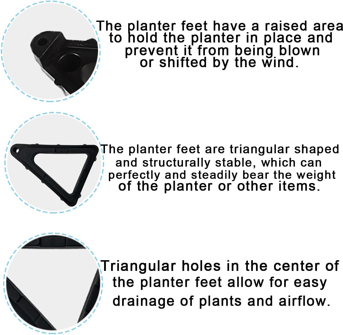 10 ZLY PCS Pot Feets for Outdoor Planter, Pot Toes,Invisible Breathable Pot Stands Toes Lifters for Indoor Outdoor