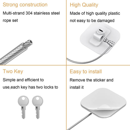 White Fridge Lock, 2 Pack with 4 Keys, Childproof Refrigerator Locks, Freezer and Drawer Lock, No Tools Required