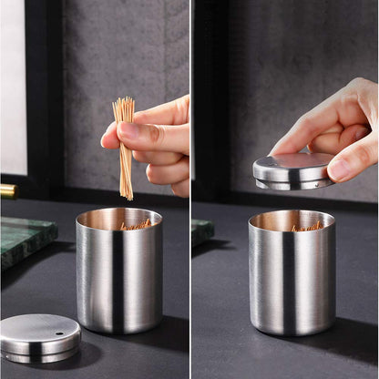 AYCCNH Stainless Steel Toothpick Holder Dispenser, High-capacity Thickening Tooth Picks Container for Kitchen ( No Toothpicks)