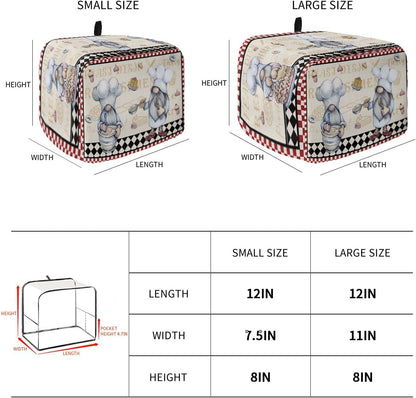 Kitchen Chef Gnomes Toaster Cover 2 Slice, Small Appliance Covers, Retro Red White Plaid Polyester Dust Protection
