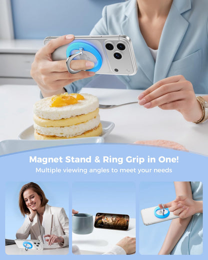 SUPERONE for MagSafe Phone Grip, Adjustable Magnetic Phone Ring Holder Removable Finger Phone Ring Kickstand Compatible with MagSafe Accessories Only for iPhone 17 & 16 & 15 & 14 & 13 & 12 Series