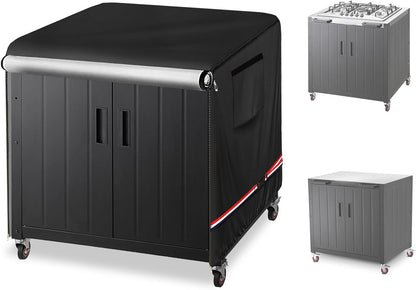600D 3-Shelf Cart,Black,35.4" 26" 35" Tacoma Grill Table Covers,Outdoor Dining Cart Cover for Feasto Dining Cart,Heavy