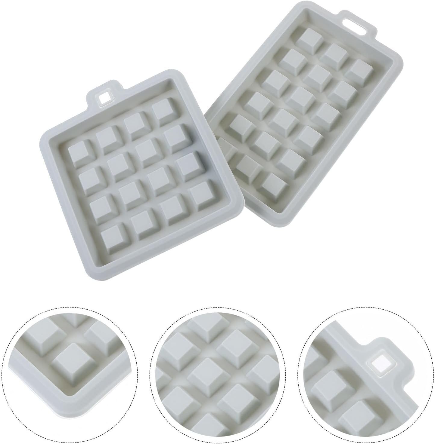 Hemobllo 2 Pcs Mini Silicone Waffle Mold Set for Baking, Rectangle Square Waffle Molds, Blue