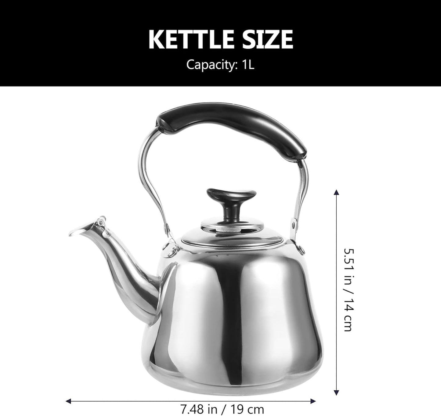Luxshiny 1pc Chirping Kettle, Whistling Tea Kettle for Loose Leaf Tea, Stainless Steel Stovetop Teapot