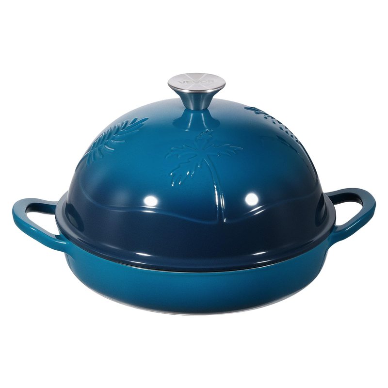 VEVOR Enameled Cast Iron Dutch Oven, 5 Quart Pot for Sourdough Bread Baking, Heavy-Duty Cookware Pan with Lid and Dual Handles, Oven Induction Compatible up to 500℉, for Cooking Roasting