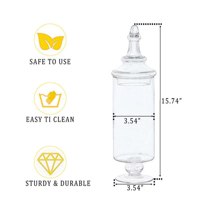 Apothecary Jars Glass Decorative Candy Jars,Candy Buffet Display, Elegant Storage Jar, Decorative Wedding Candy Organizer Canisters with Lids