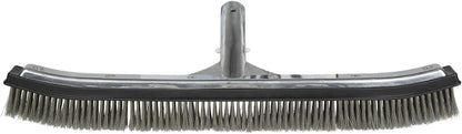 18-Inch Poolmaster Stainless Steel Pool Algae Brush, Heavy-Duty Aluminum Back, for Gunite Concrete Pools and Spas, Wide