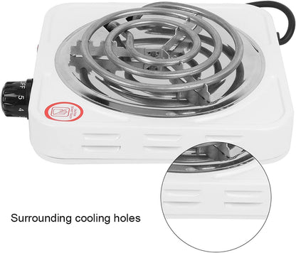 Electric Single 1000W Stainless Steel Portable Hot Plate, Adjustable Temperature for Home and Office