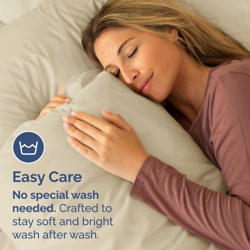 Skiennix Body Pillowcases Set of 2 | 20x54 Long Soft Pillow Covers for Side Sleepers - Comfy, Breathable, Machine Washable (Cream)