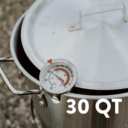 GasOne 30QT Turkey Fryer Set and Seafood Boil with Propane Gas Burner, Perforated Basket – Perfect Outdoor Cooker for Crawfish, Crab, Shrimp, Lobster, and Frying – Complete Outdoor Cooking Kit