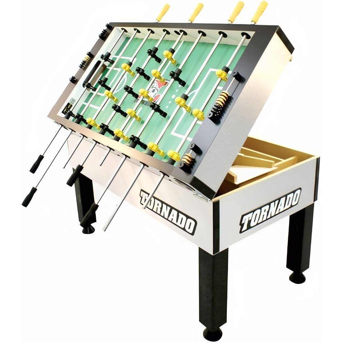 Tornado Platinum Tour Edition T-3000 Tournament Foosball Table Soccer Game - 3 Goalie - Silver - Coin Operated