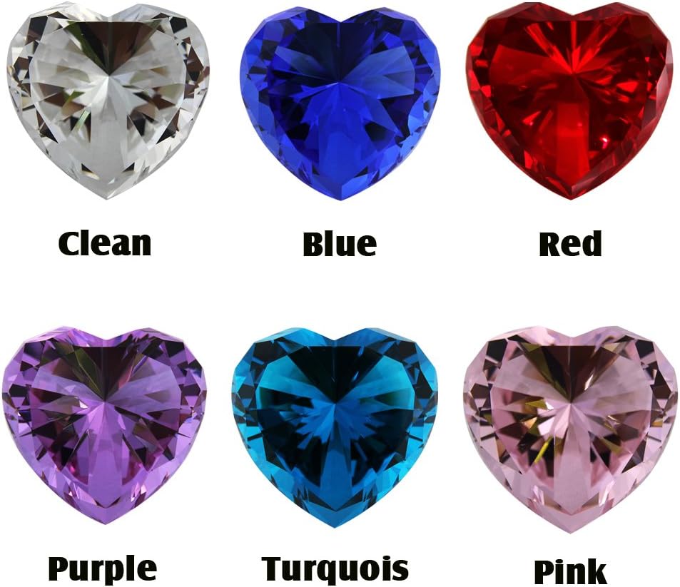 Personalized Custom Engraved Crystal Paperweight, Pink and Blue Diamond