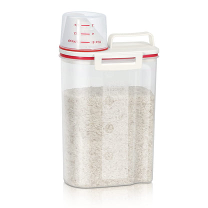 TBMax Rice Storage Container, Airtight Cereal Container Dispenser with Pourable Spout + Measuring Cup, BPA Free Plastic Storage Bin for Pantry Organization and Storage