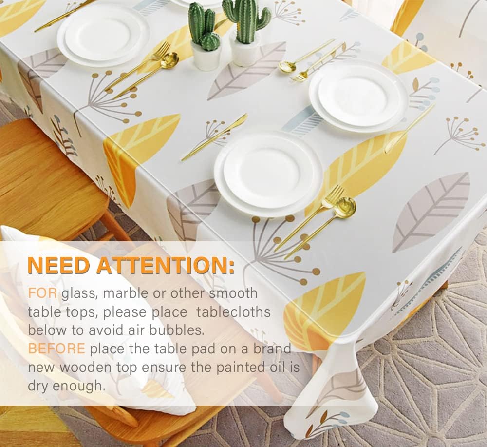 VeeCano 18X48 Inch 1.5mm Thick Multisize Clear PVC Table Cover Blotter Protector Rectangular Plastic Tablecloths Desk