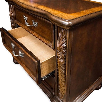 Furniture of America Caldara ‎Traditional 3-Drawer Wood Nightstand, Bedside Table, Small Dresser for Bedroom, Living Room, Home Office, Brown Cherry