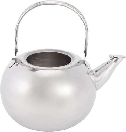 Tea Kettle for Stovetop, Stainless Steel Teapot with Filter, Flat Bottom Induction Cooker Water Kettle (Silver 14CM)