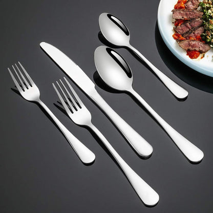 Silverware Set, Briout Flatware Set Service for 4 Stainless Steel Cutlery Set 20 Piece Include Upgraded Knife Spoon Fork Mirror Polished, Dishwasher Safe