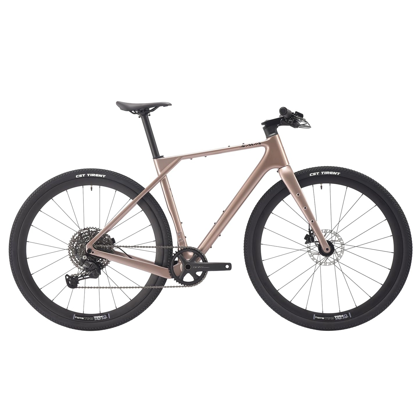SAVADECK Carbon Gravel Bike - T800 Carbon Frame & Fork | Shimano U6000 11-Speed Groupset | Hydraulic Disc Brakes | 700CX40mm All-Terrain Tires | Men & Women Road/Off-Road Bicycle (Gold, 55cm)