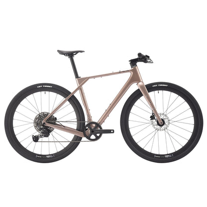 SAVADECK Carbon Gravel Bike - T800 Carbon Frame & Fork | Shimano U6000 11-Speed Groupset | Hydraulic Disc Brakes | 700CX40mm All-Terrain Tires | Men & Women Road/Off-Road Bicycle (Gold, 55cm)