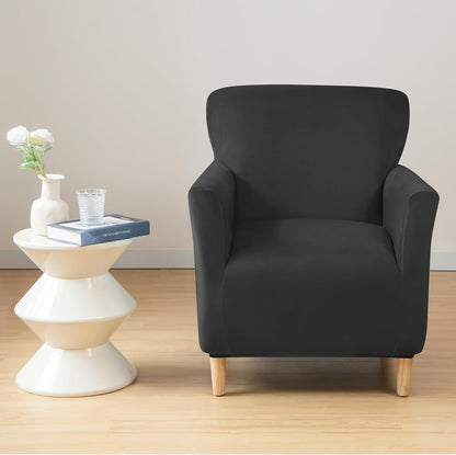 1-Piece LiveGo Stretch Mid Century Modern Armchair Slipcover Jacquard Accent Chair Covers with Arms Soft Waterproof