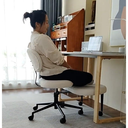 Cross Legged Office Chairs with Wheels,Flexible Kneeling Chair for Fidgeting,Ergonomic Wide Meditation Chair for Adults 360° Swivel Chairs(Pink)