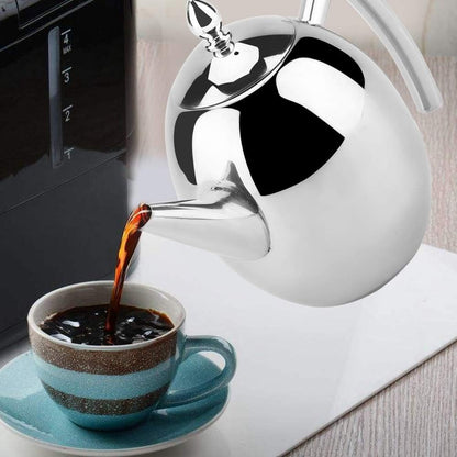 Stainless Steel Teapot, Metal Tea Kettle with Removable Infuser, Coffee Maker for Loose Tea (1500ML)