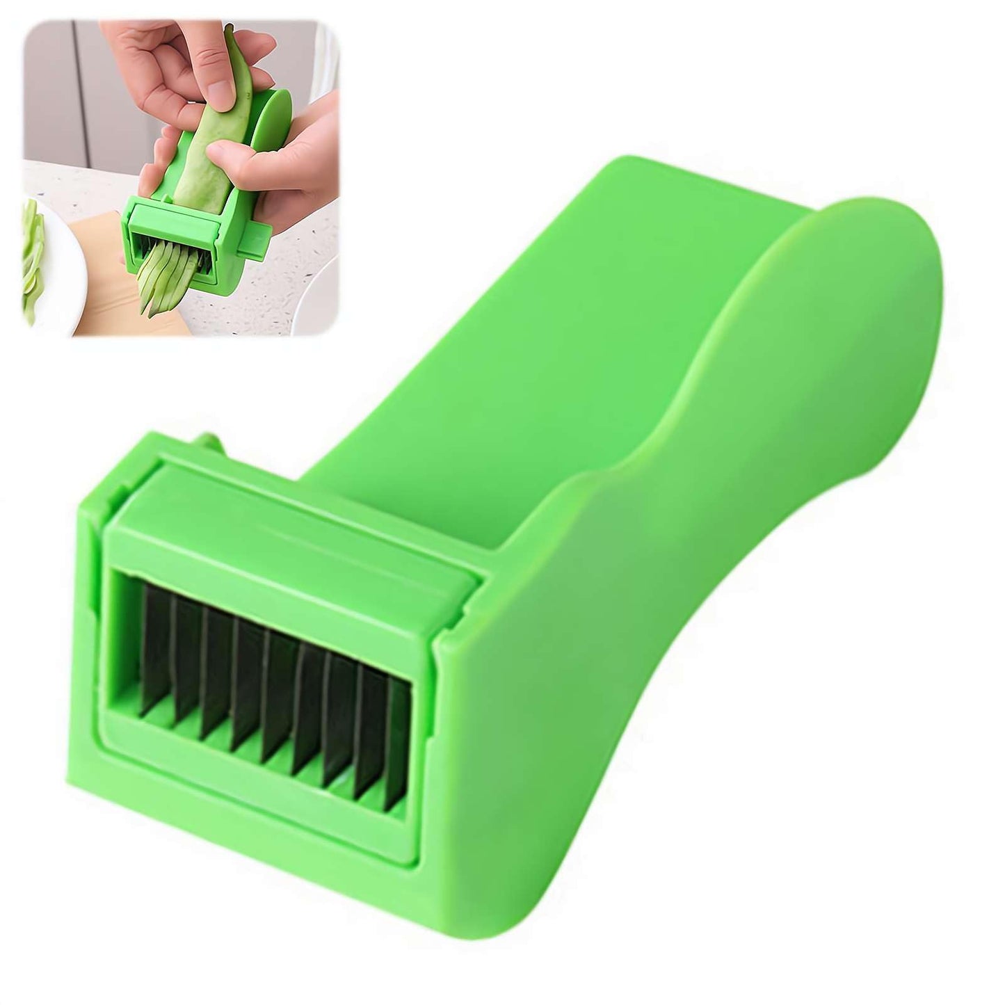 WRIBZD Stainless Steel Bean Slicer, French Style Green Bean Cutter, Multipurpose Beans Cutter, French Bean Slicer Bean Grater, Beans Cutting Shredding Tool, Kitchen Supplies