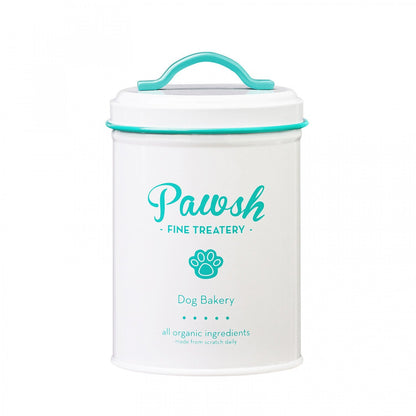 Amici Pet, , Pawsh Mint Fine Treatery Metal Storage Canister, Food Safe, Push Top Lid, 44 Ounces