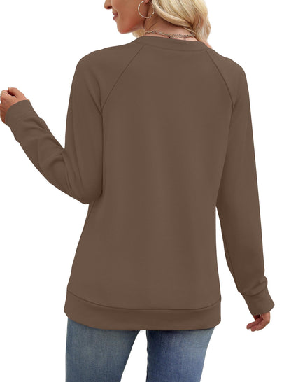 SAMPEEL Sweatshirts for Women V Neck Long Sleeve Shirts Lightweight Sweaters Fall Fashion Tops Outfits 2025