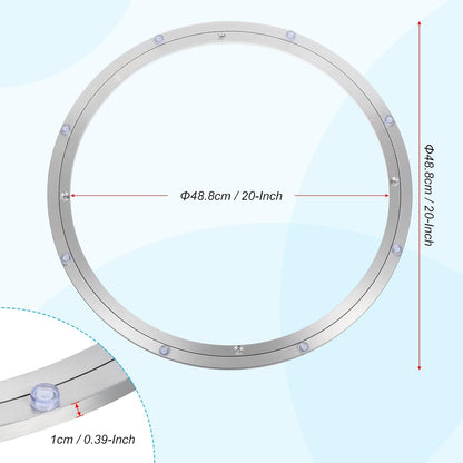 uxcell Aluminium Lazy Susan Turntable Bearing, 20 Inch Round Rotating Base for Kitchen Dining Table