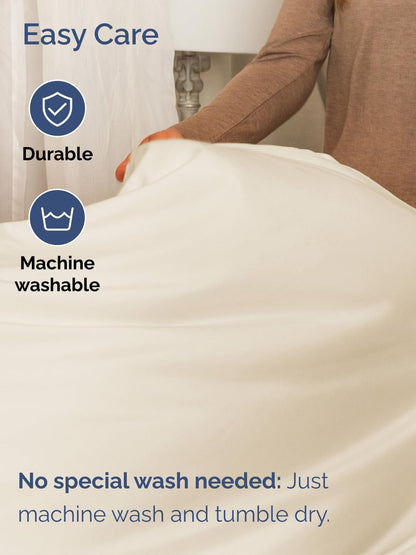 Skiennix Extra Deep Split King Sheet Set - 7 Piece Breathable Cooling Bedding - Soft, Wrinkle-Free Off White