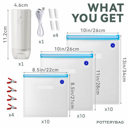 Sous Vide Bags Reusable 30 Pcs, Reusable Vacuum Seal Bags for Food with Upgraded Auto Pump for Anova, Joule Cookers, BPA Free Sous Vide Kit