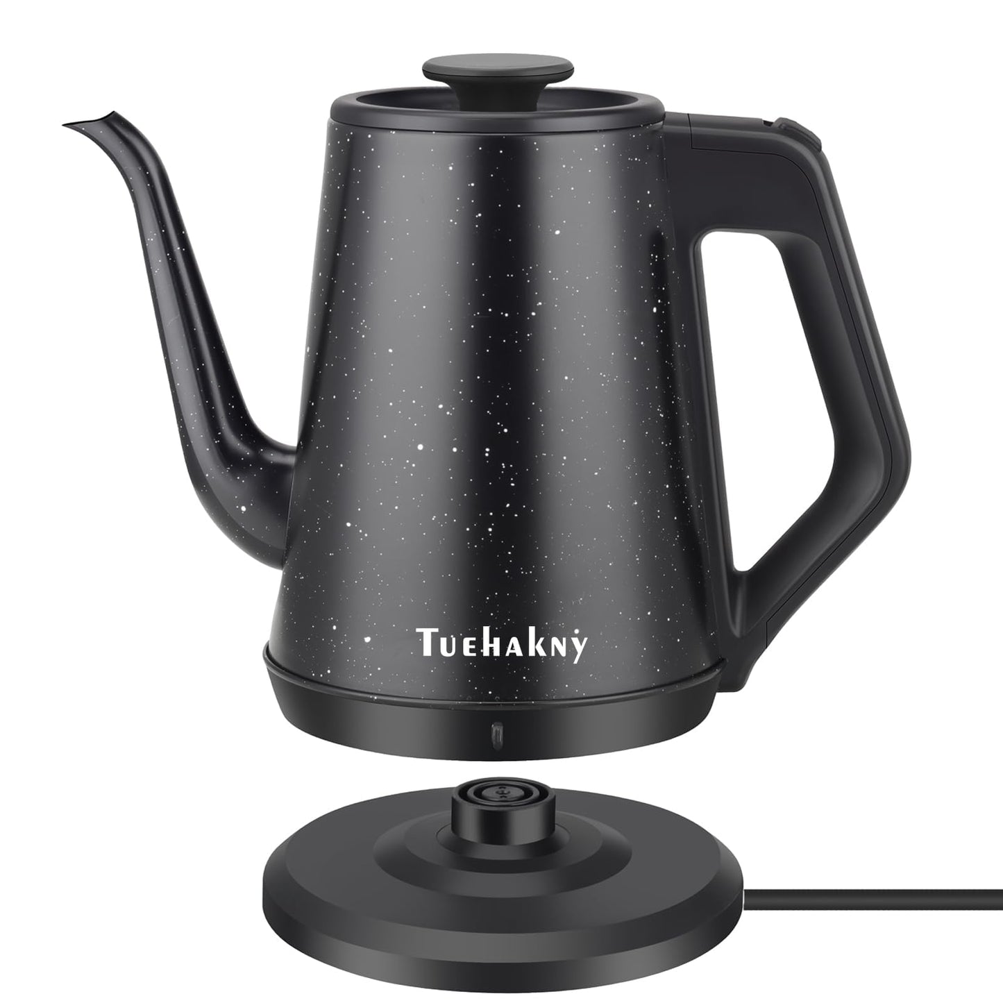 Gooseneck Electric Kettle 1.0L, 1000W Quick Heat-Up In 3 Min, 100% Stainless Steel Tea Kettle, Pour Over Coffee Kettles For Office/Travel/Kitchen, Auto Shut-Off Protection, Black Star Design, BPA-Free