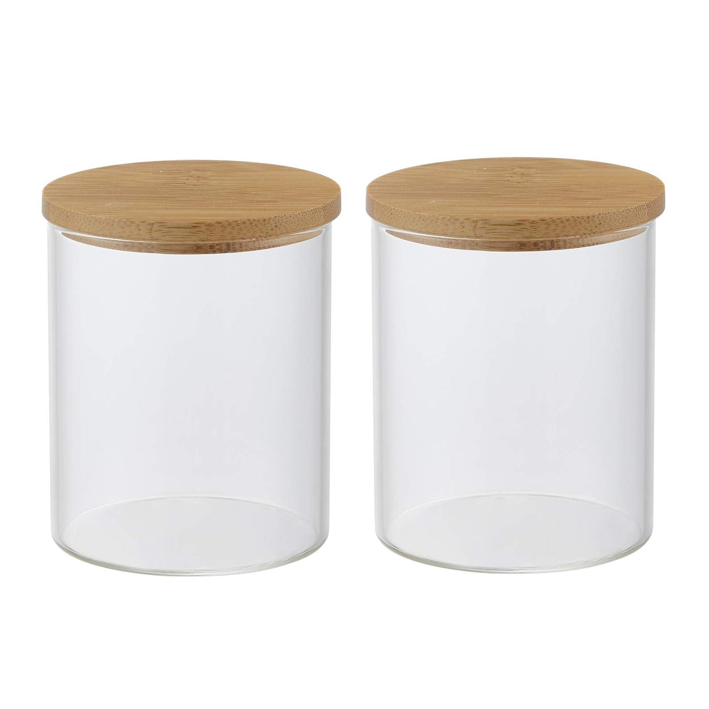 INIUNIK Glass Qtip Holder with Vanity Tray, Apothecary Jars Bathroom Accessories Bathroom Canisters Organizer Countertop Q Tip Holder for Cotton Ball Round Swab Pad Hair Ties Floss Perfume Jewelry