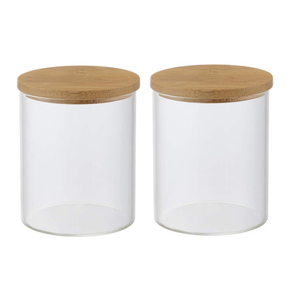 INIUNIK Glass Qtip Holder with Vanity Tray, Apothecary Jars Bathroom Accessories Bathroom Canisters Organizer Countertop Q Tip Holder for Cotton Ball Round Swab Pad Hair Ties Floss Perfume Jewelry