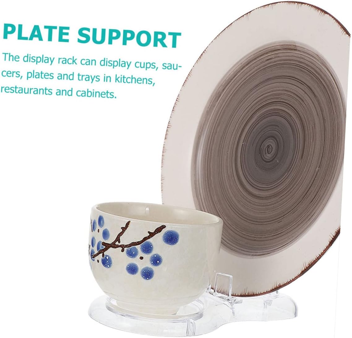 Alipis 2pcs Acrylic Plate Display Stand, China Dish Shape