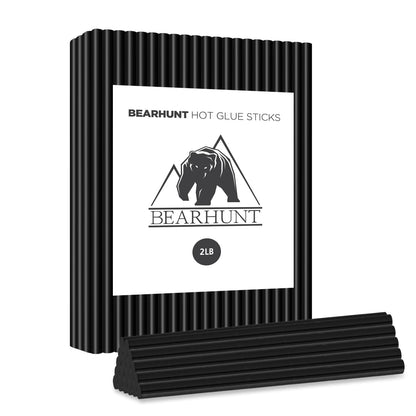 BEARHUNT Strong Hot Melt Glue Gun Sticks bulk (0.43" X 9.84"_2lb - Black)