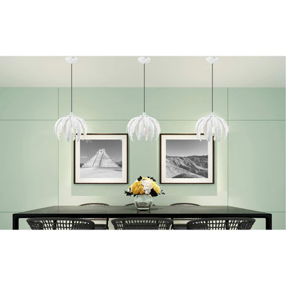 Livex Lighting 41231-60 Acanthus - One Light Mini Pendant, Antique White Finish with Antique White Metal Shade
