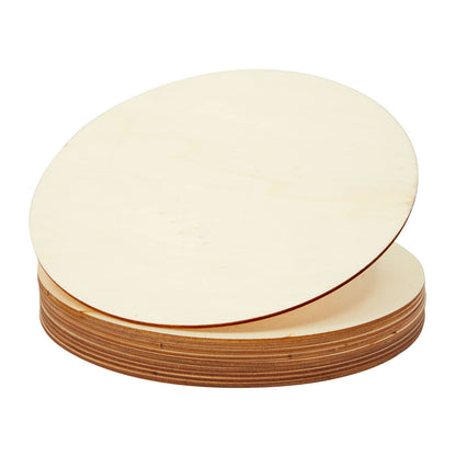 Juvale 10-Pack Wood Rounds - 8 in Diameter & 0.1 in Thick - Unfinished Wood Circles for Crafts & Engraving - DIY Coasters & Decoupage Blanks