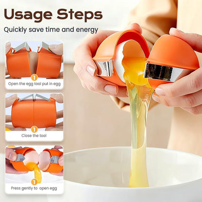 2026 New Egg Shell Opener, Stainless Steel Egg Cracker Tool, Multifunctional Egg Shell Opener for Raw & Hard-Boiled Eggs,Handheld Kitchen Gadget for Easy Peeling & Separating (MIXED, 3PCS)