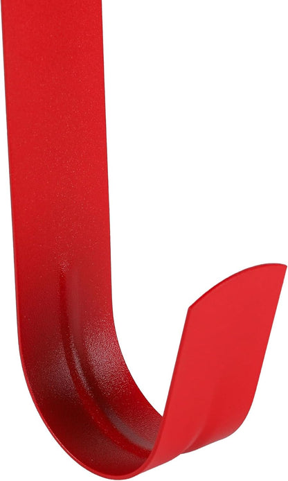 Sattiyrch 12" Wreath Hanger - Durable Steel Over The Door Hook for Front Door (Red)