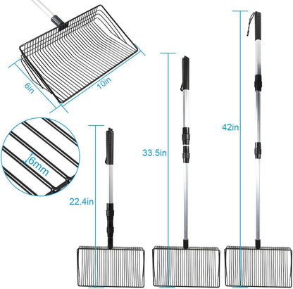 Kalekey Chicken(22.4 42 Inch), 10 Inch Large Chicken Poop Scooper, Stretchable Litter Scooper for to Detachable Heavy