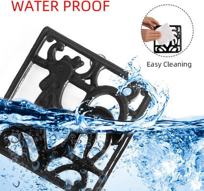 Vintage Square Cast Iron Trivet, Heat Resistant Metal Mat for Kitchen Countertop Hot Dishes