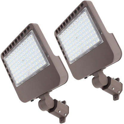 2PACK 200W LED Parking Lot Light with Dusk to Dawn Photocell, Slipfitter Mount and Wall Mount Commercial Outdoor Lighting, 100-277V 28000LM 5000K, ETL Commercial LED Security Flood Lights