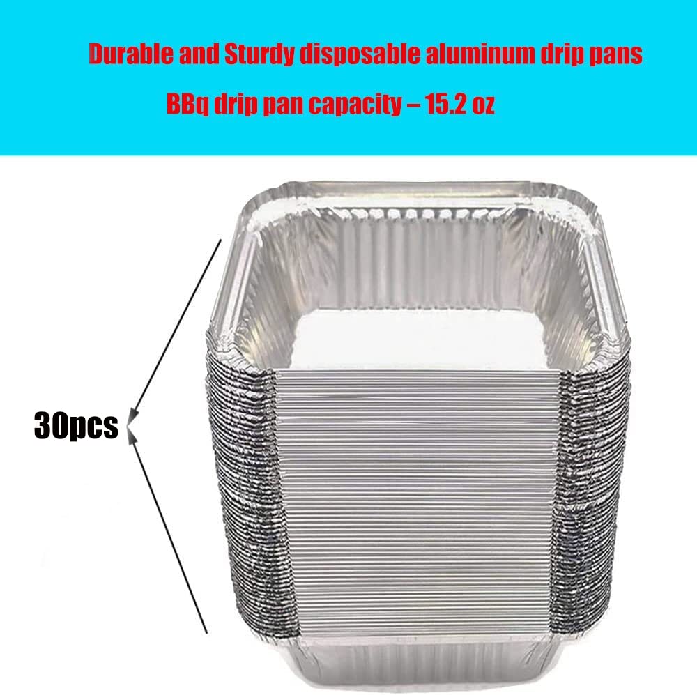 DONSIQIZZ 30 Pack Drip Pans Compatible with Napoleon BBQ Grills 62007 Grease Tray Disposable, for Napoleon Rogue Series Grill, Aluminum Foil Replacement